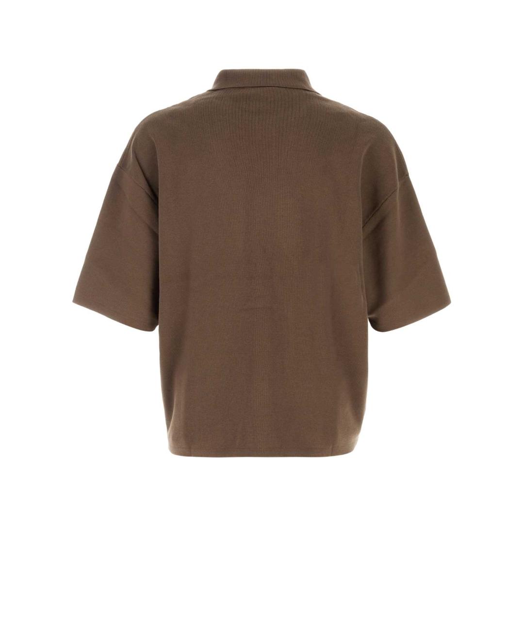 entire studios Коричневое хлопковое поло с коротким рукавом, фото 2