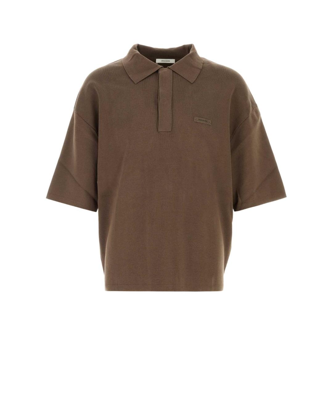 entire studios Коричневое хлопковое поло с коротким рукавом, фото 1