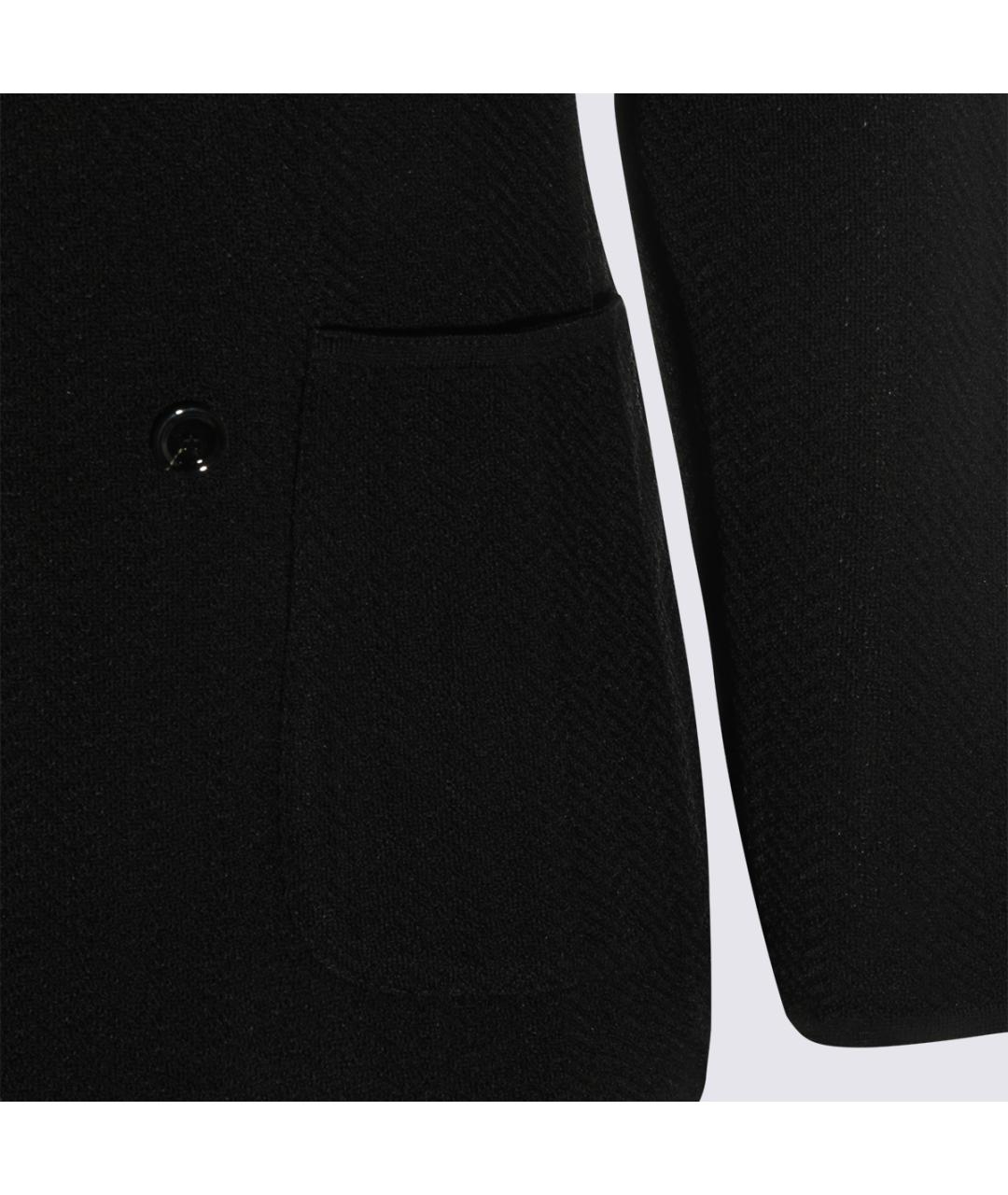 LARDINI Черный хлопковый пиджак, фото 4