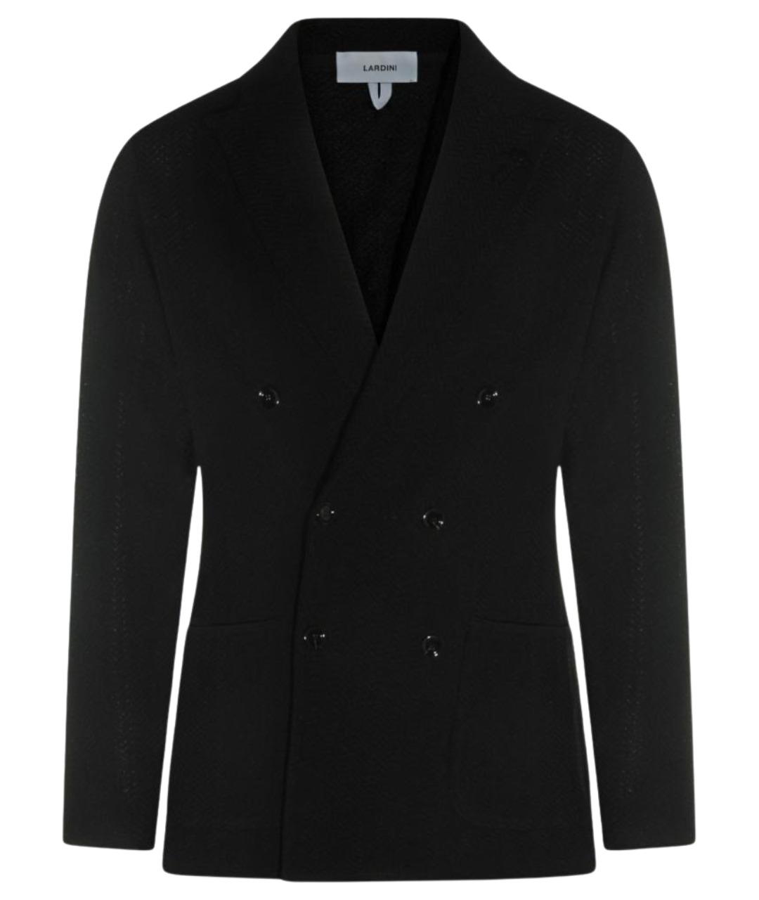 LARDINI Черный хлопковый пиджак, фото 1