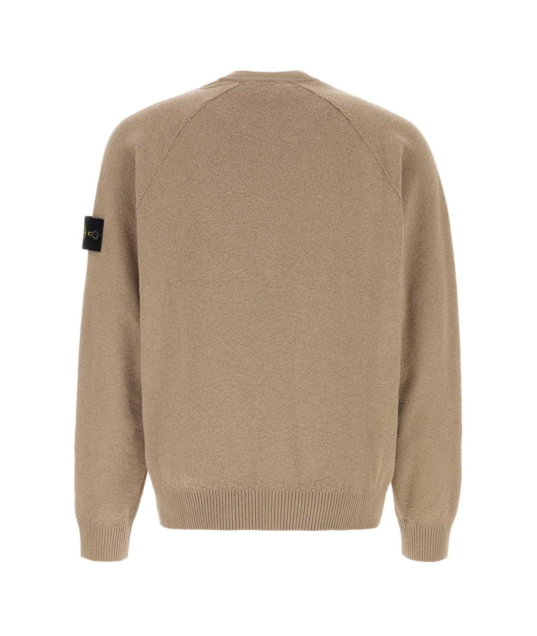 STONE ISLAND Бежевый хлопковый джемпер / свитер, фото 2