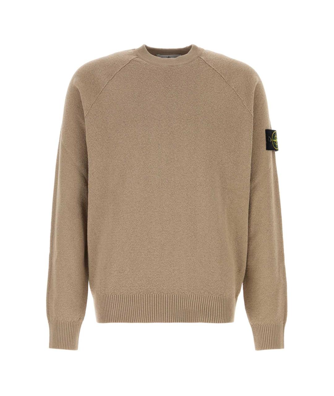 STONE ISLAND Бежевый хлопковый джемпер / свитер, фото 1