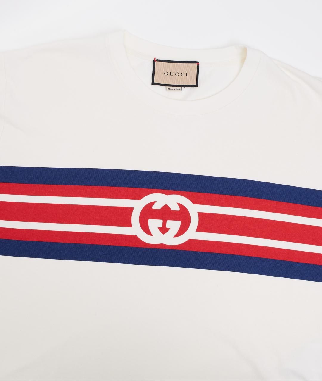 GUCCI Белая хлопковая футболка, фото 5