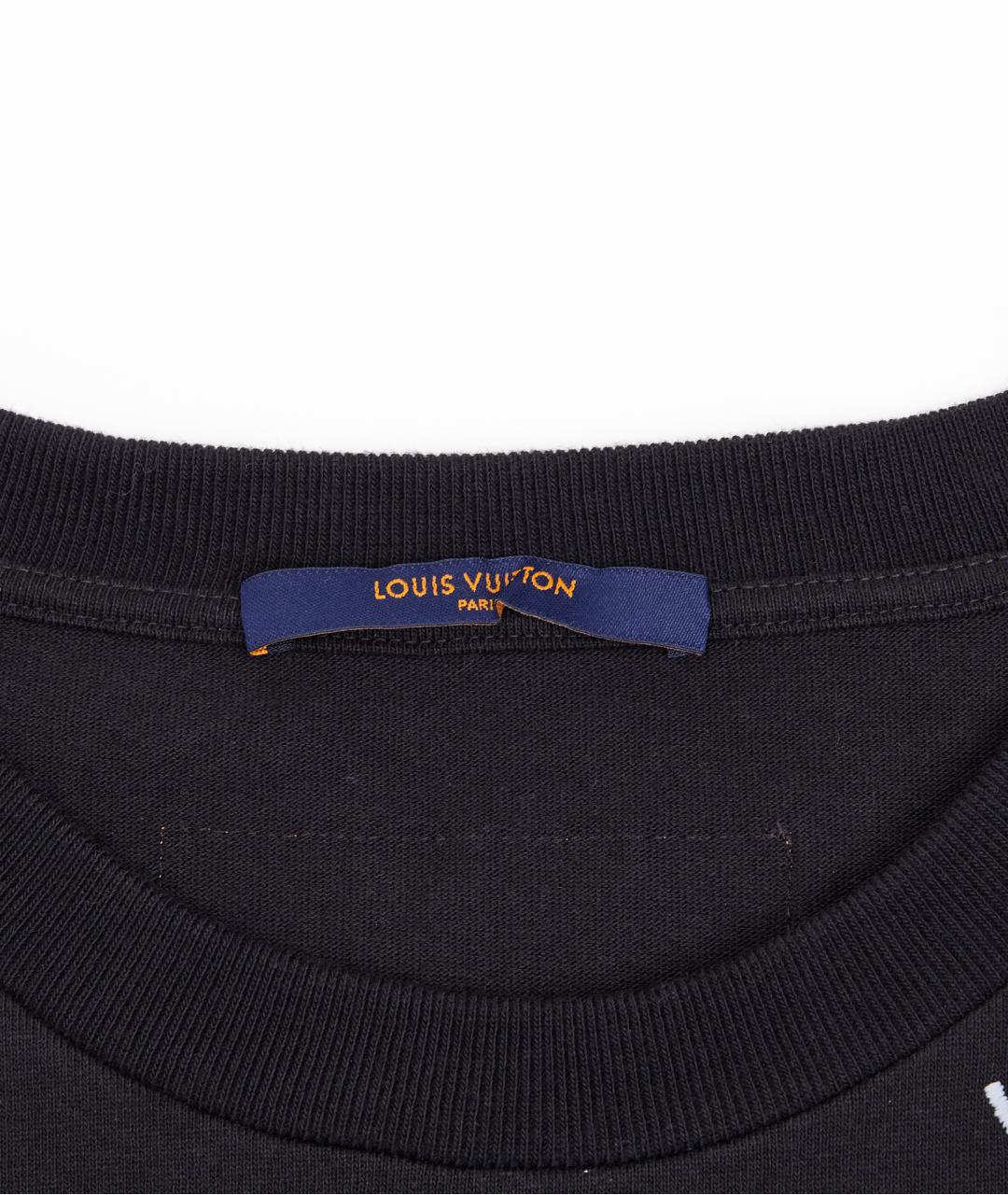 LOUIS VUITTON Черная хлопковая футболка, фото 4