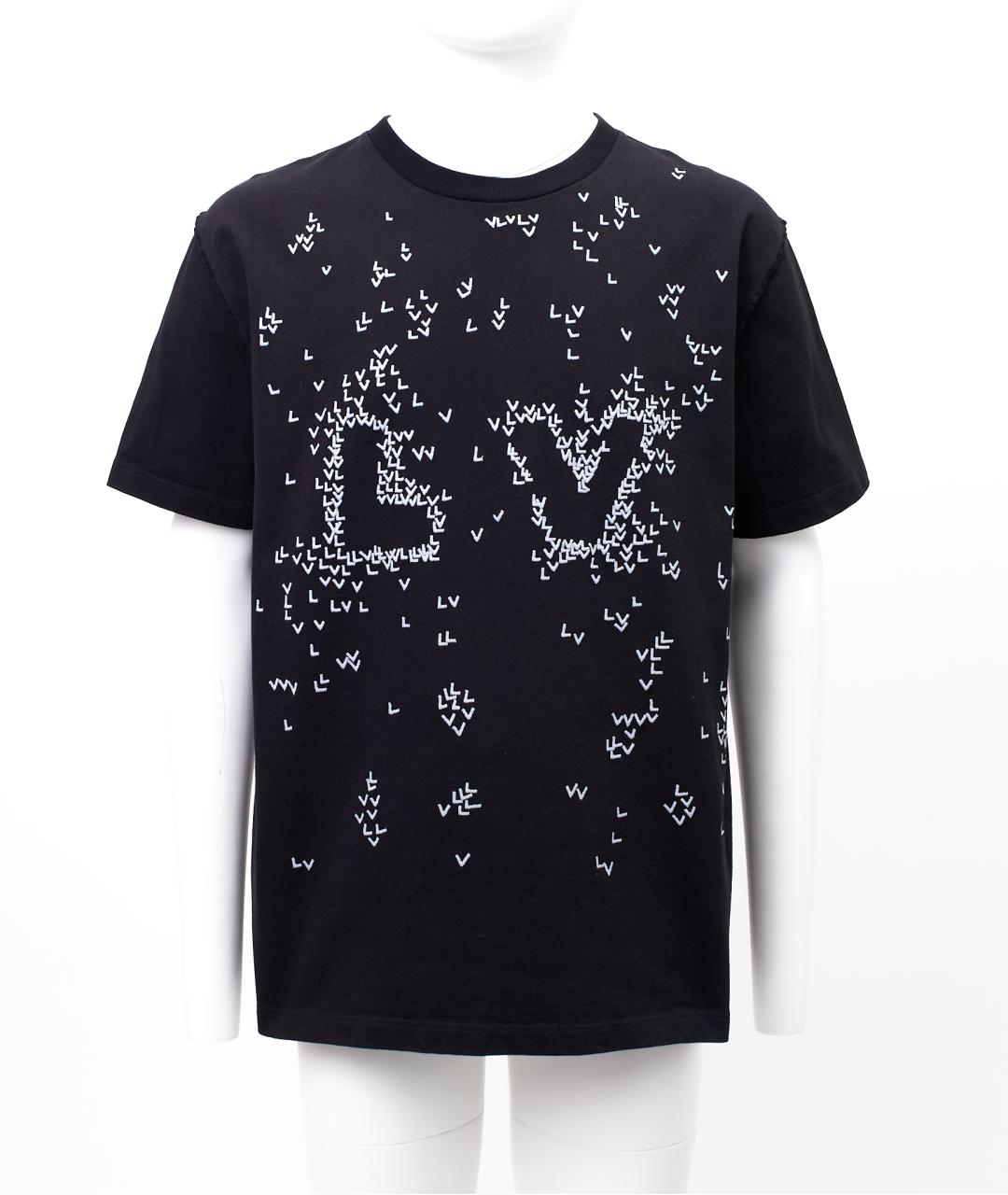 LOUIS VUITTON Черная хлопковая футболка, фото 6