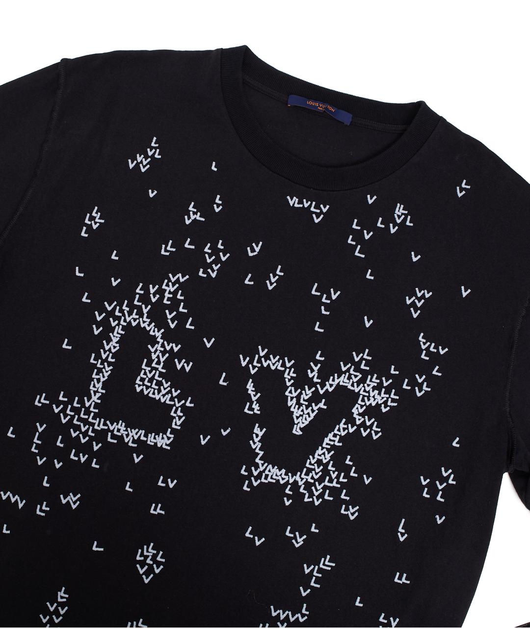 LOUIS VUITTON Черная хлопковая футболка, фото 3