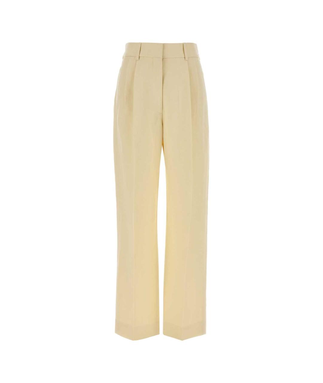 BLAZE MILANO Желтые льняные прямые брюки, фото 1