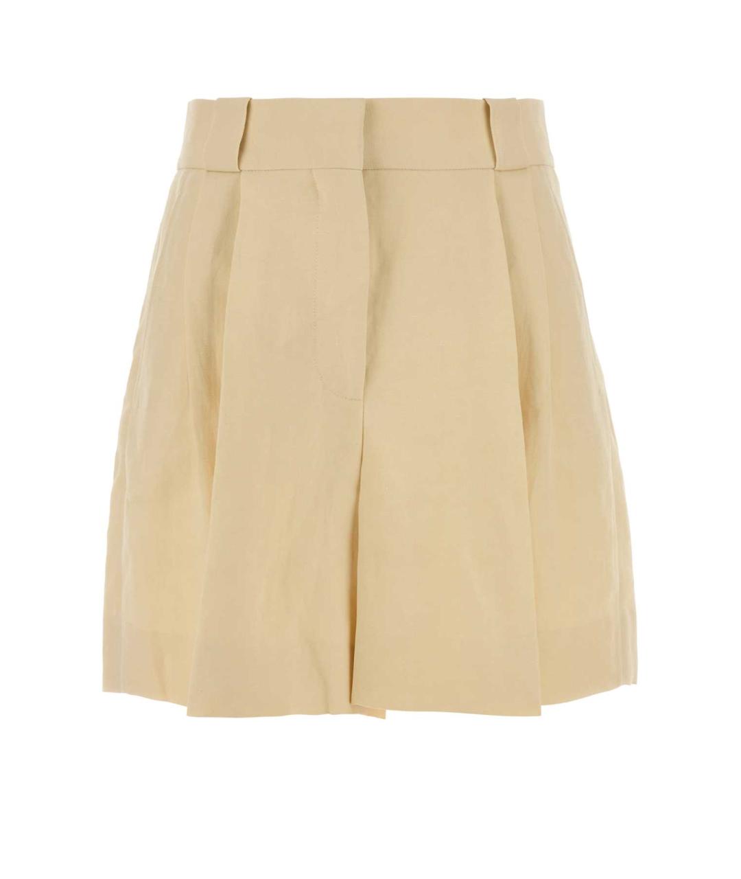 BLAZE MILANO Желтая льняная юбка миди, фото 1