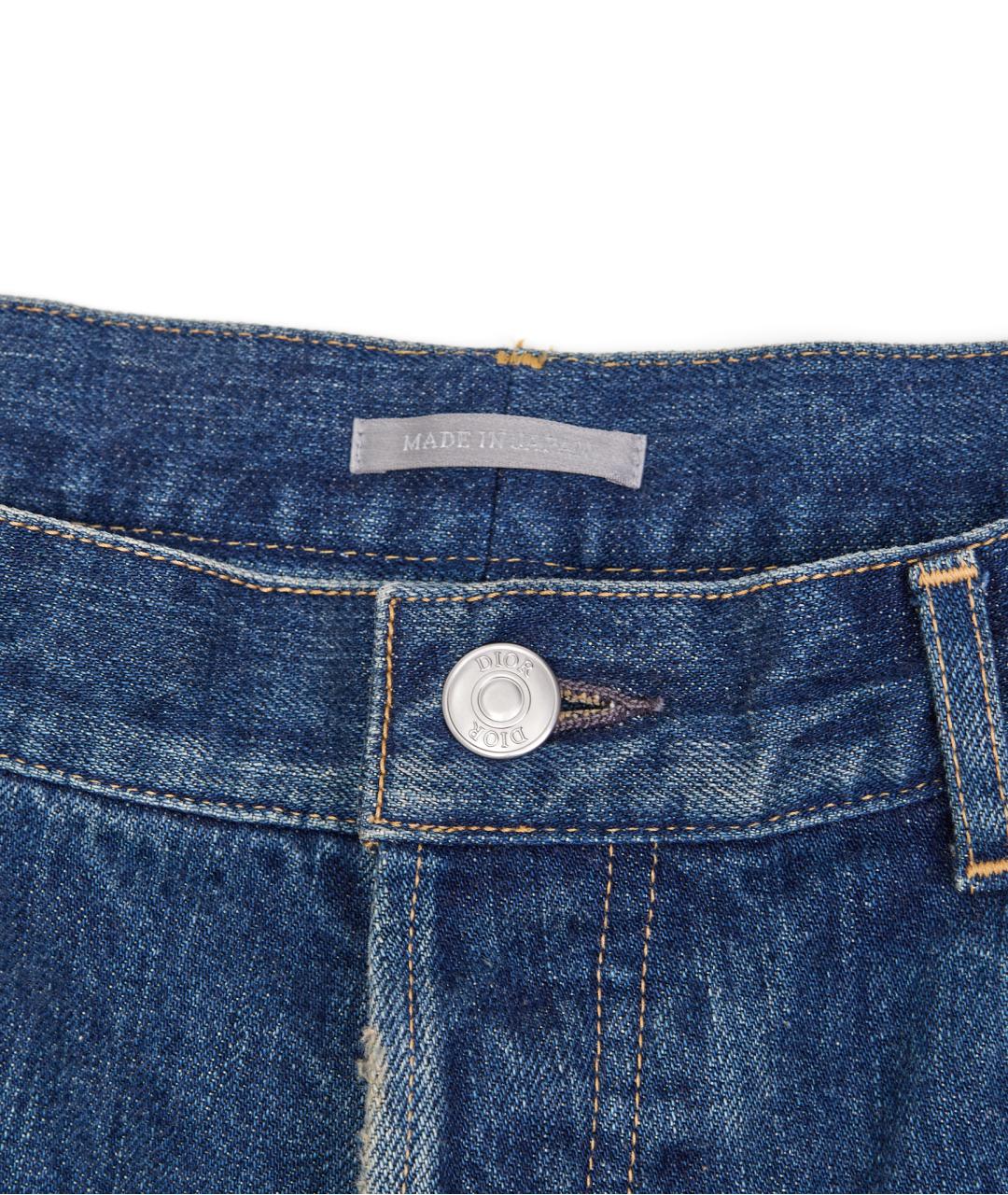 CHRISTIAN DIOR Синие хлопковые прямые джинсы, фото 3