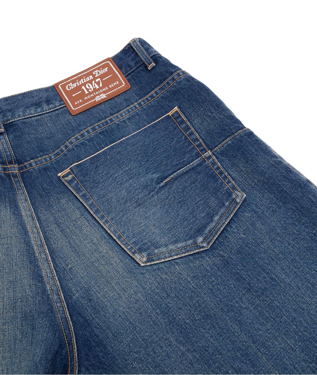 CHRISTIAN DIOR Синие хлопковые прямые джинсы, фото 5