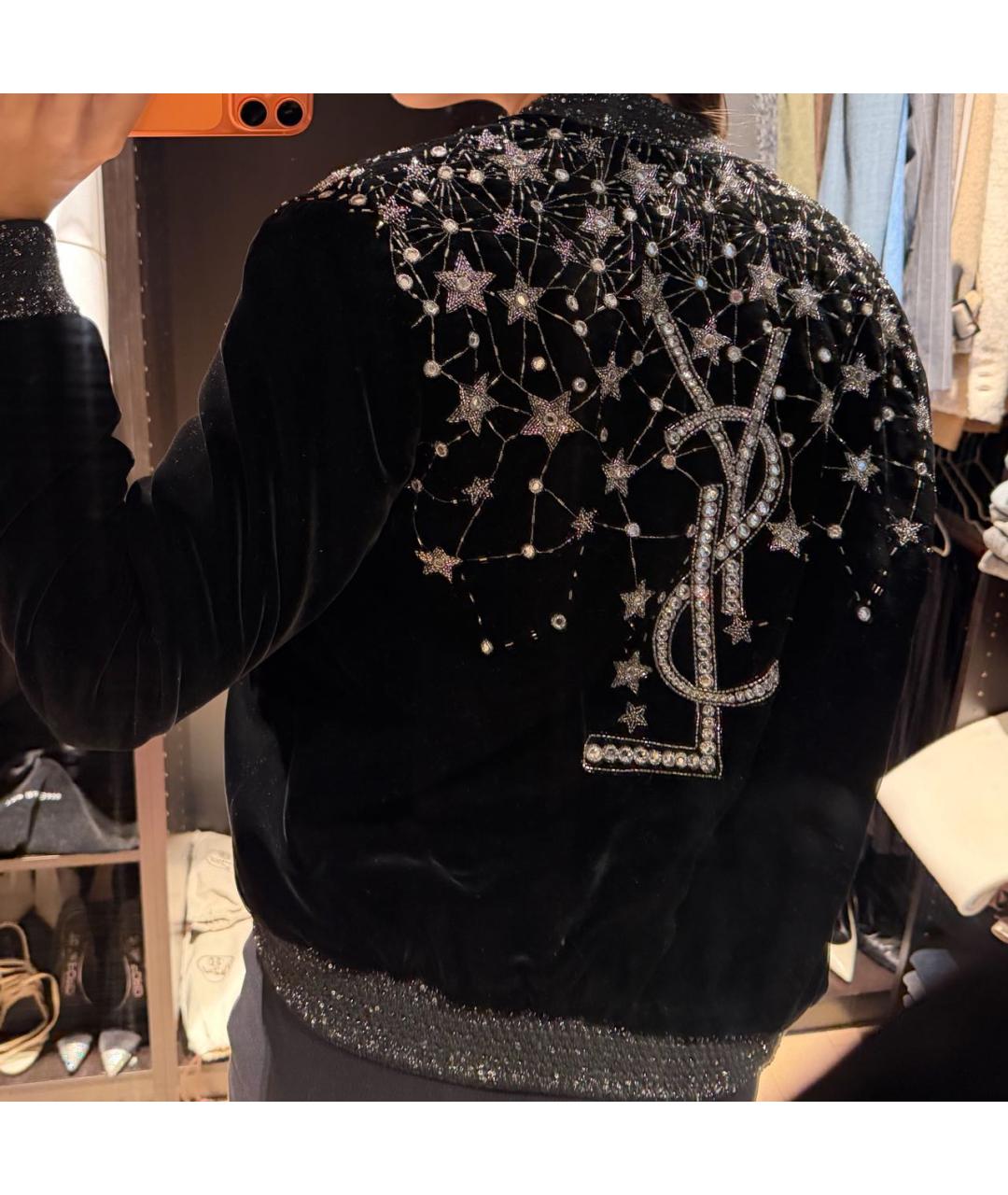 SAINT LAURENT Черная бархатная куртка, фото 7