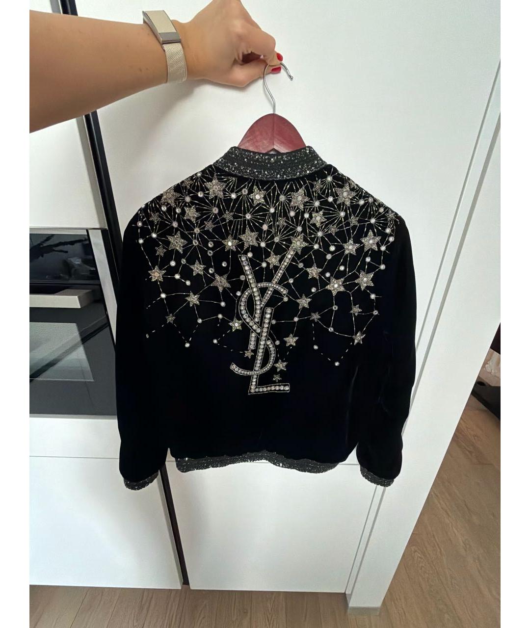 SAINT LAURENT Черная бархатная куртка, фото 2