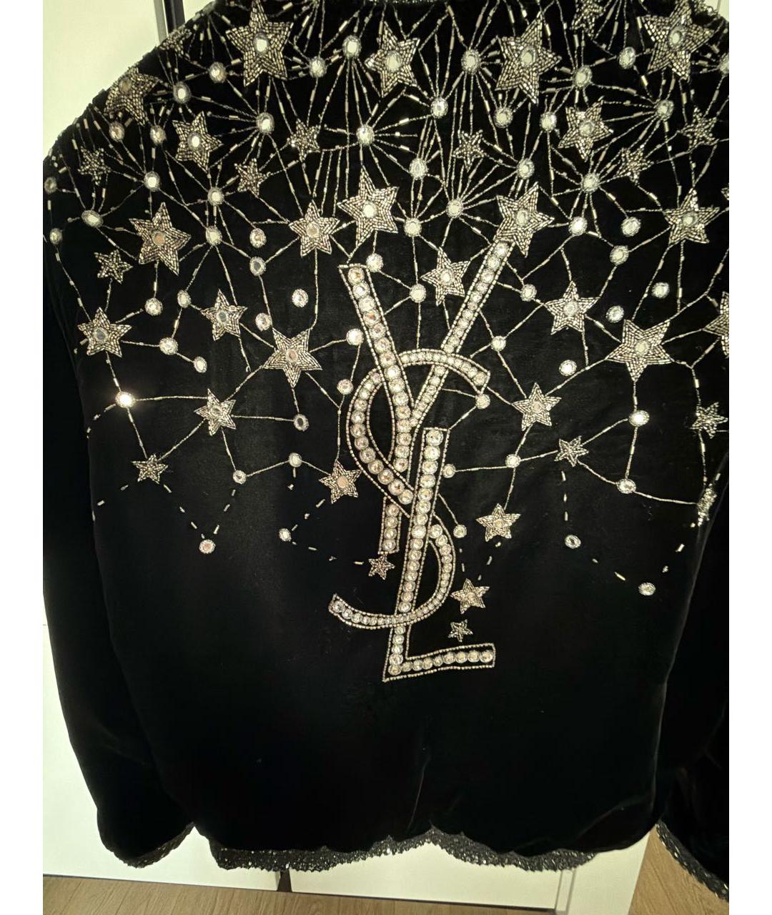SAINT LAURENT Черная бархатная куртка, фото 4