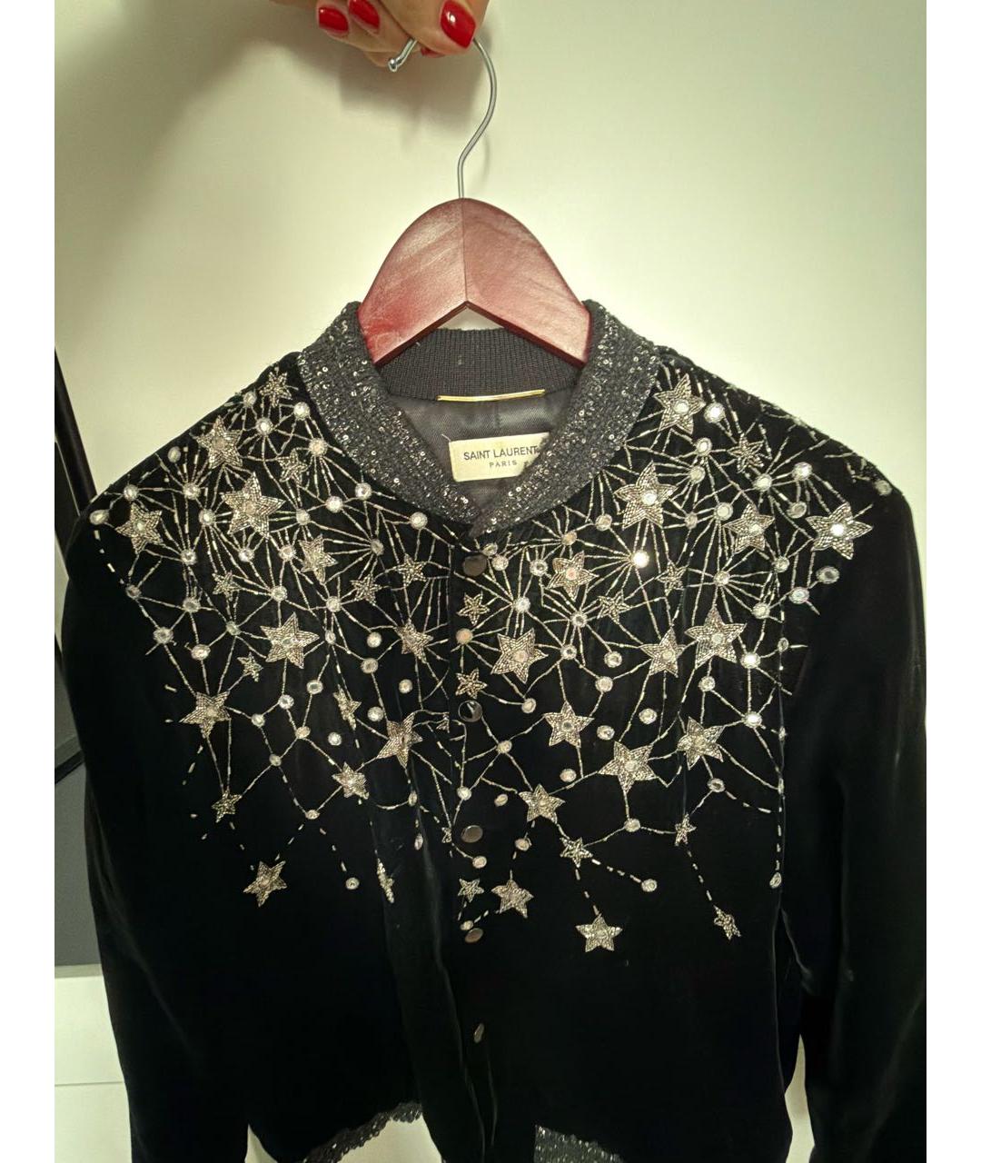 SAINT LAURENT Черная бархатная куртка, фото 3