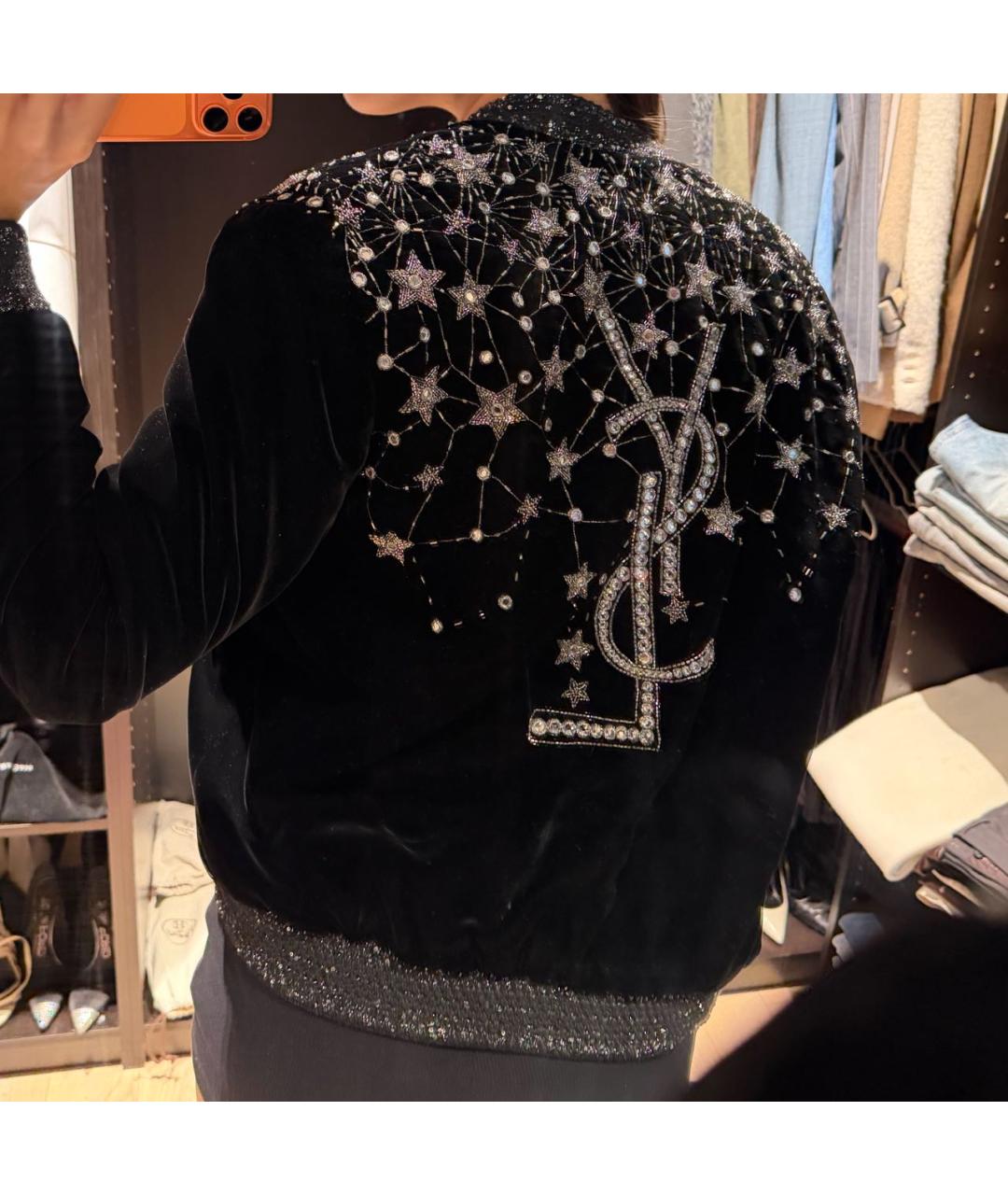 SAINT LAURENT Черная бархатная куртка, фото 5