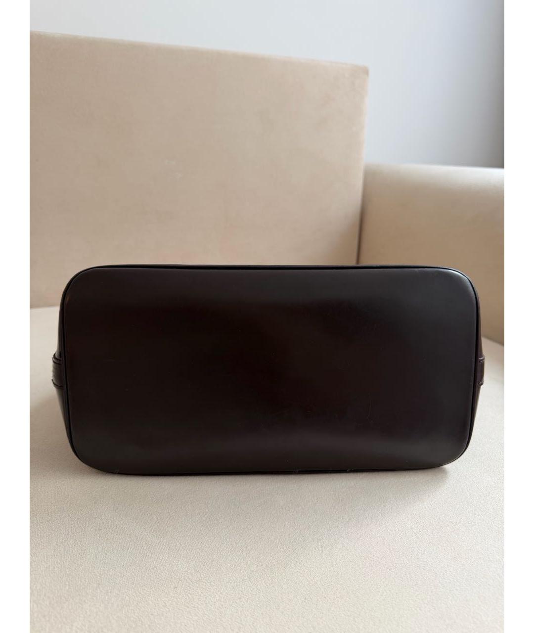 LOUIS VUITTON Коричневая кожаная сумка с короткими ручками, фото 5