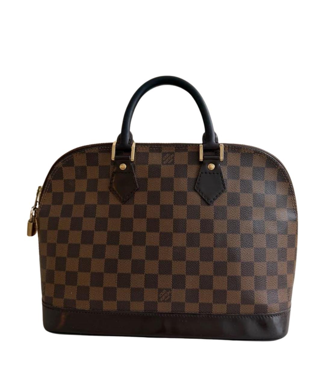 LOUIS VUITTON Коричневая кожаная сумка с короткими ручками, фото 1