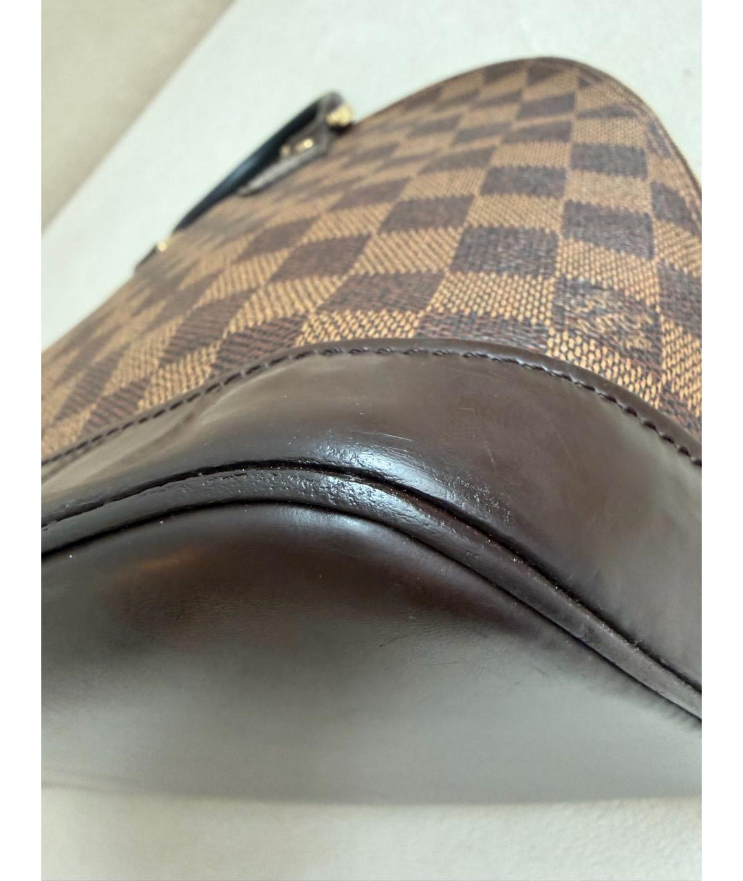 LOUIS VUITTON Коричневая кожаная сумка с короткими ручками, фото 6