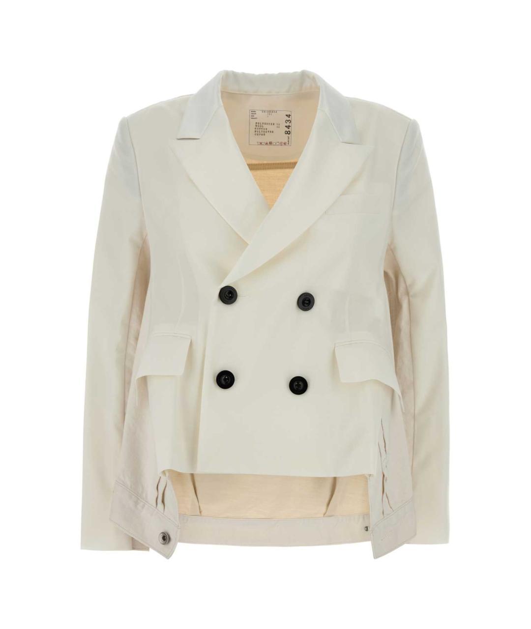 SACAI Белый полиэстеровый жакет/пиджак, фото 3