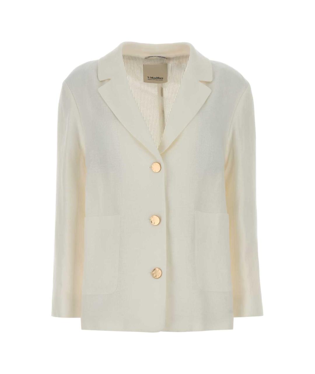 'S MAX MARA Белый льняной жакет/пиджак, фото 1