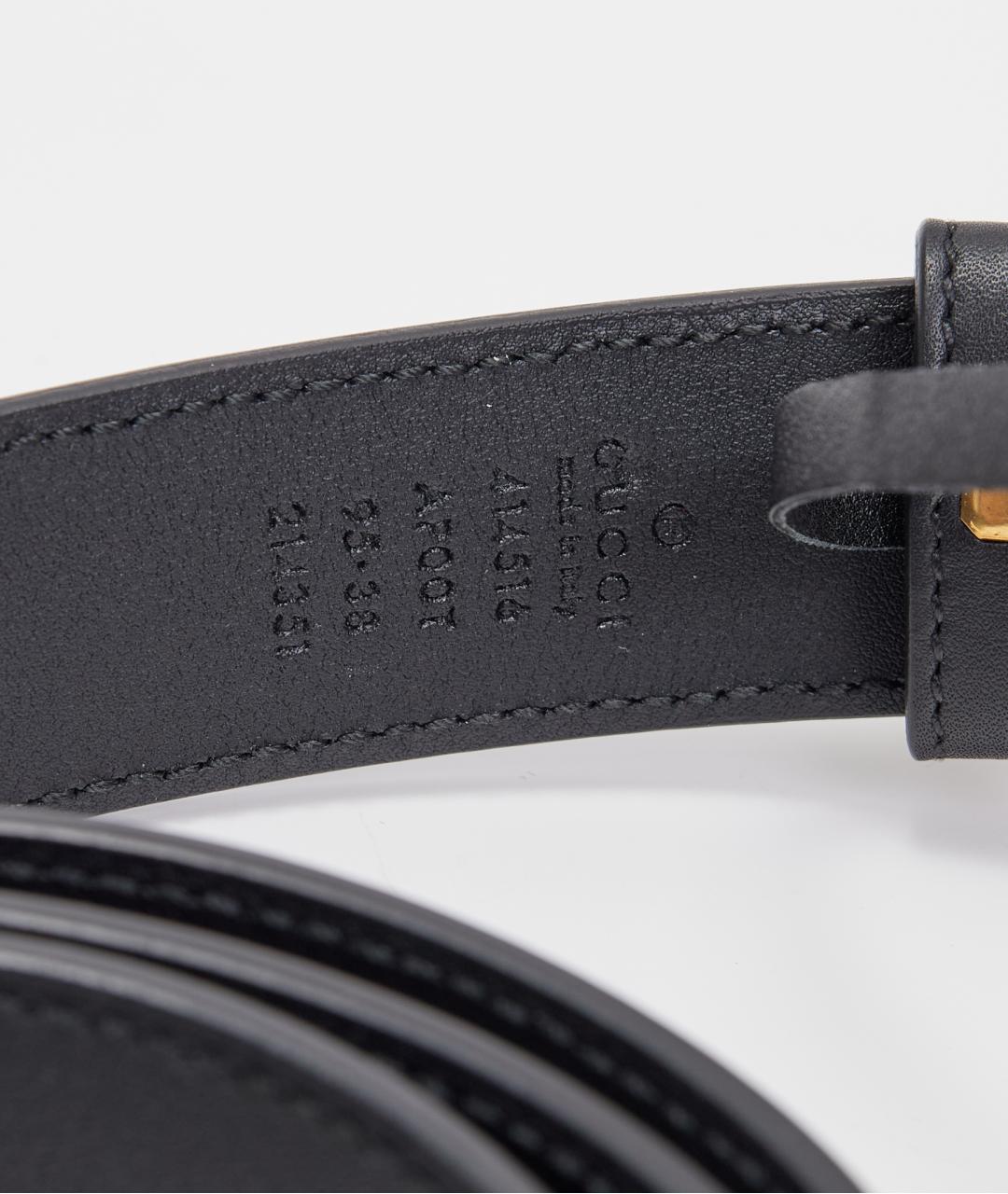 GUCCI Черный кожаный ремень, фото 2