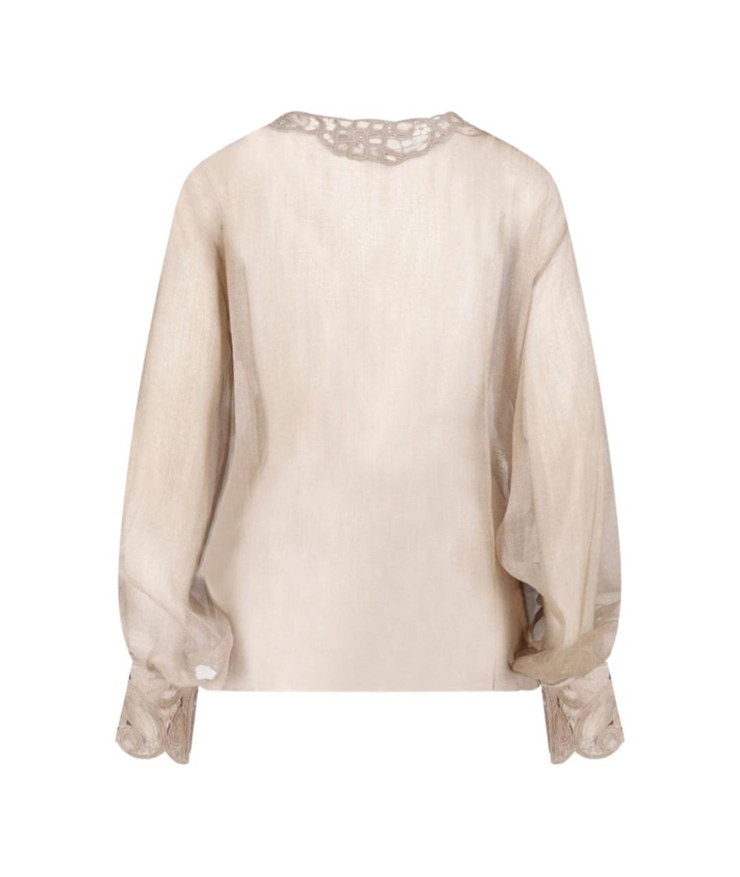 ERMANNO SCERVINO Коричневая шелковая рубашка, фото 2