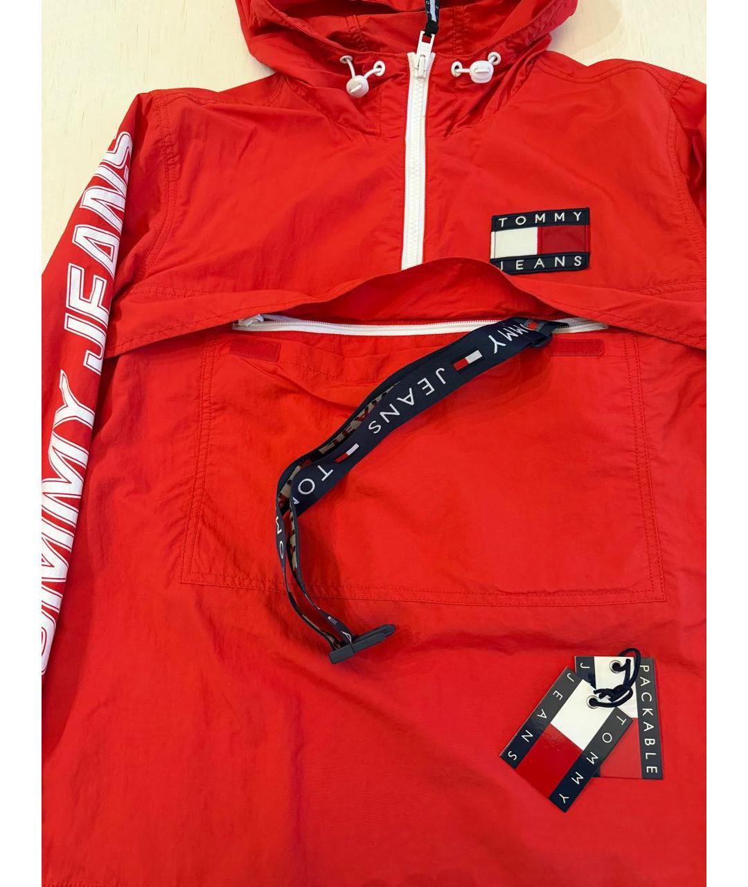 TOMMY HILFIGER Красная полиамидовая спортивная куртка, фото 3