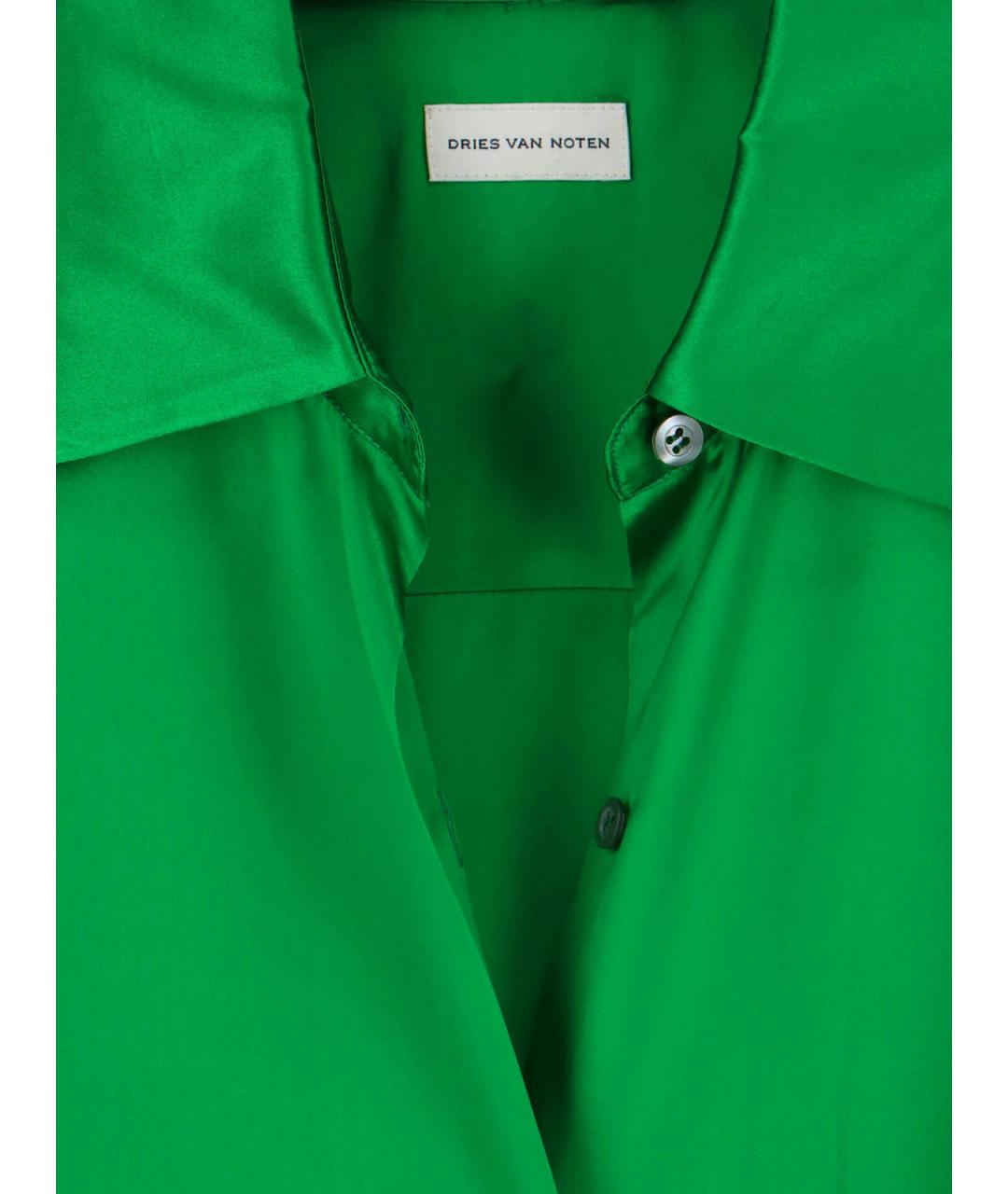 DRIES VAN NOTEN Зеленые шелковое повседневное платье, фото 3