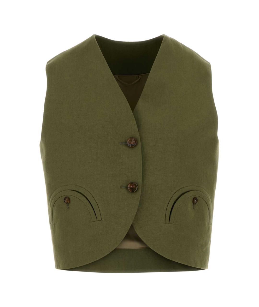 BLAZE MILANO Зеленый льняной жилет, фото 1