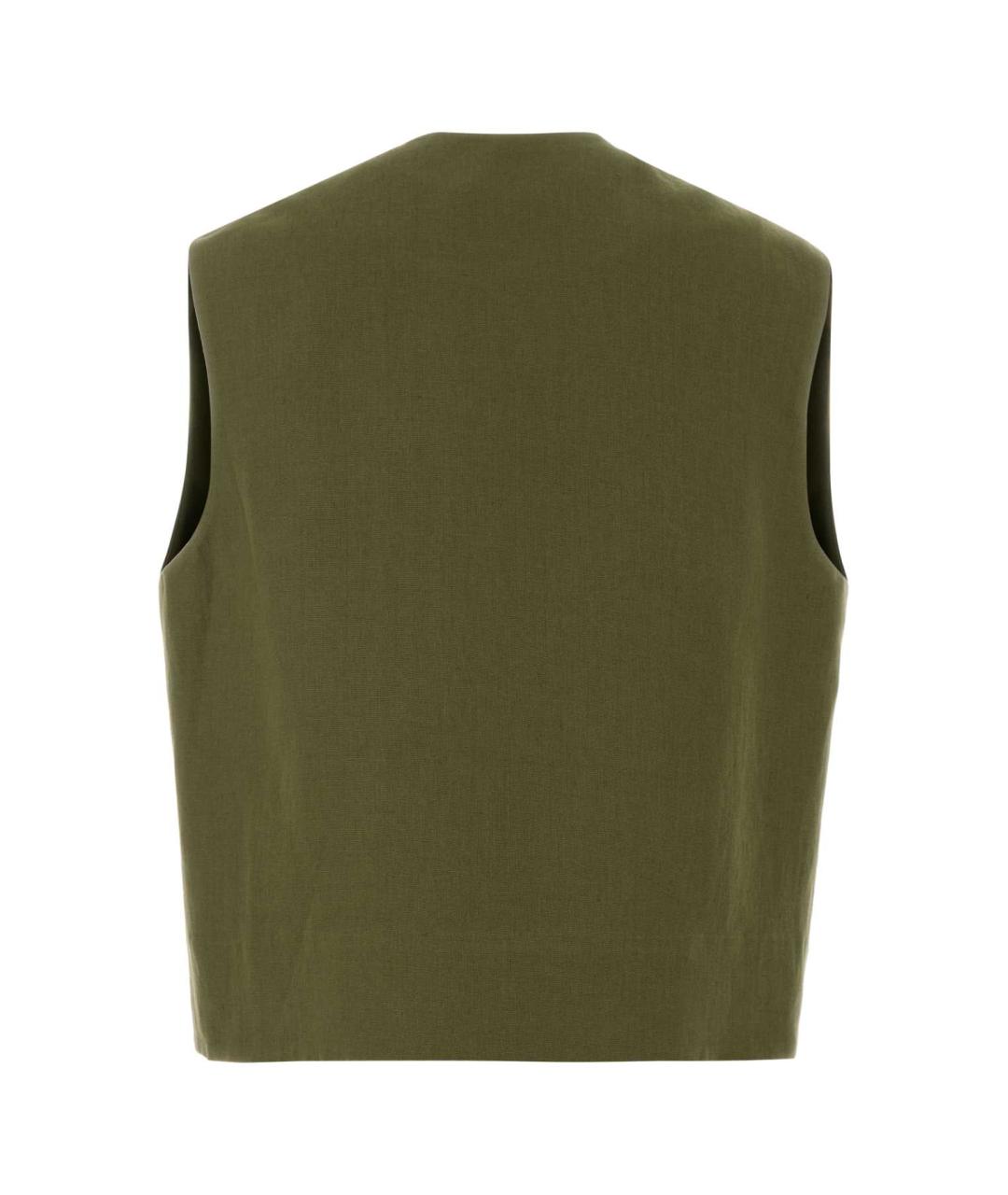 BLAZE MILANO Зеленый льняной жилет, фото 2