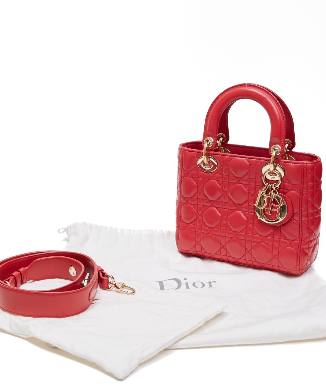 CHRISTIAN DIOR Розовая кожаная сумка с короткими ручками, фото 7