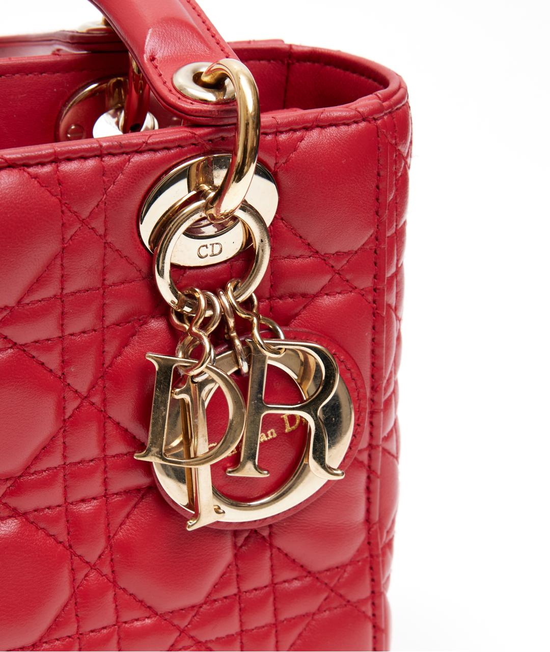 CHRISTIAN DIOR Розовая кожаная сумка с короткими ручками, фото 5