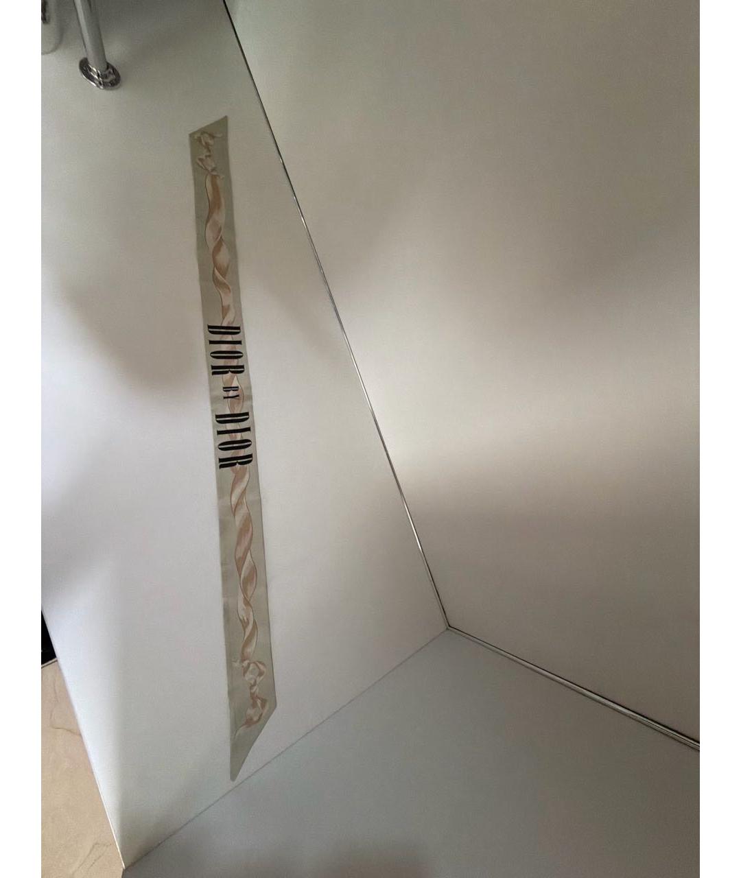 CHRISTIAN DIOR Бежевый шелковый шарф, фото 4