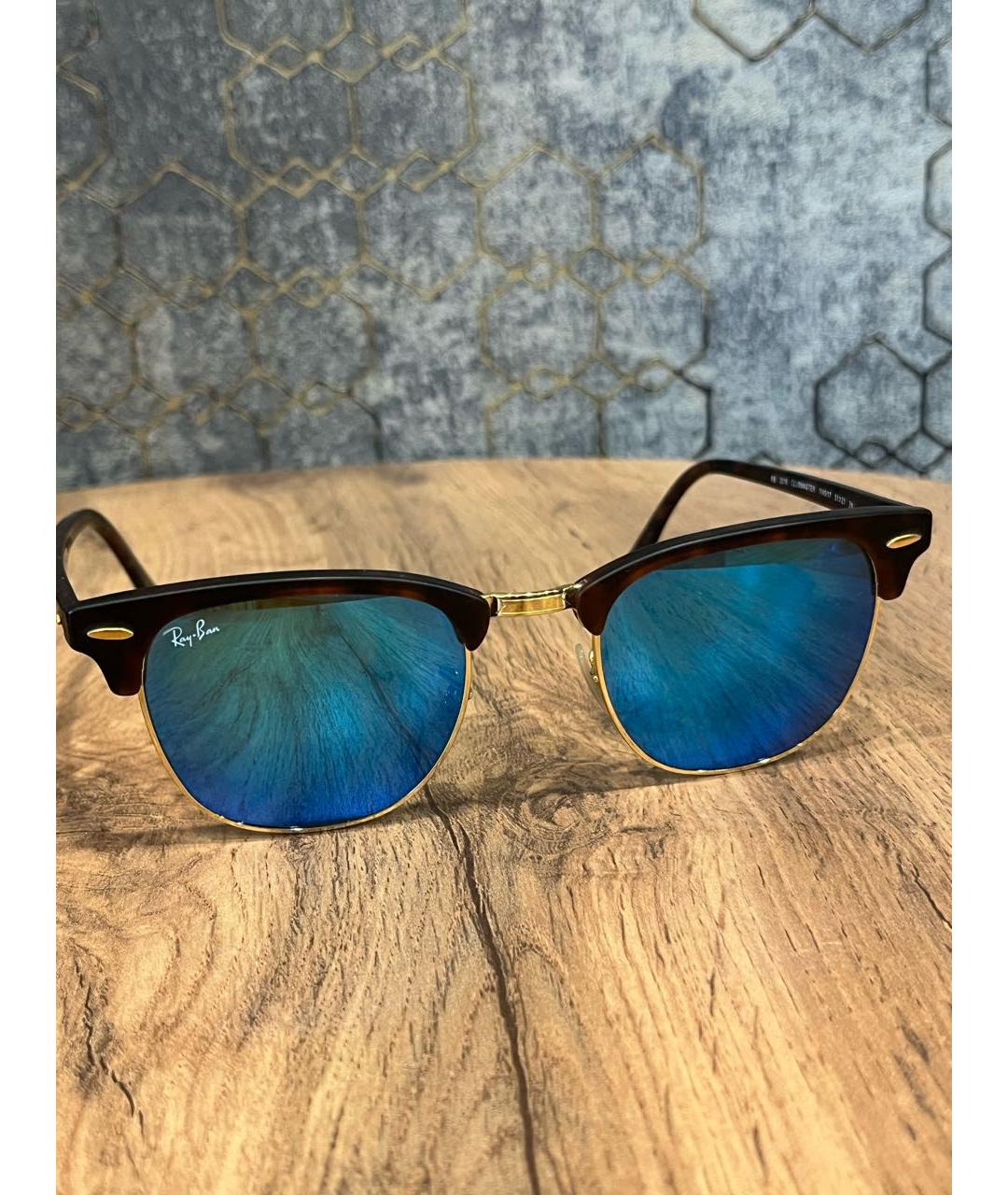 RAY BAN Синие металлические солнцезащитные очки, фото 7