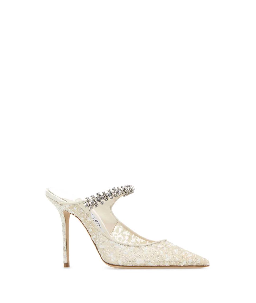 JIMMY CHOO Бежевые текстильные мюли, фото 2