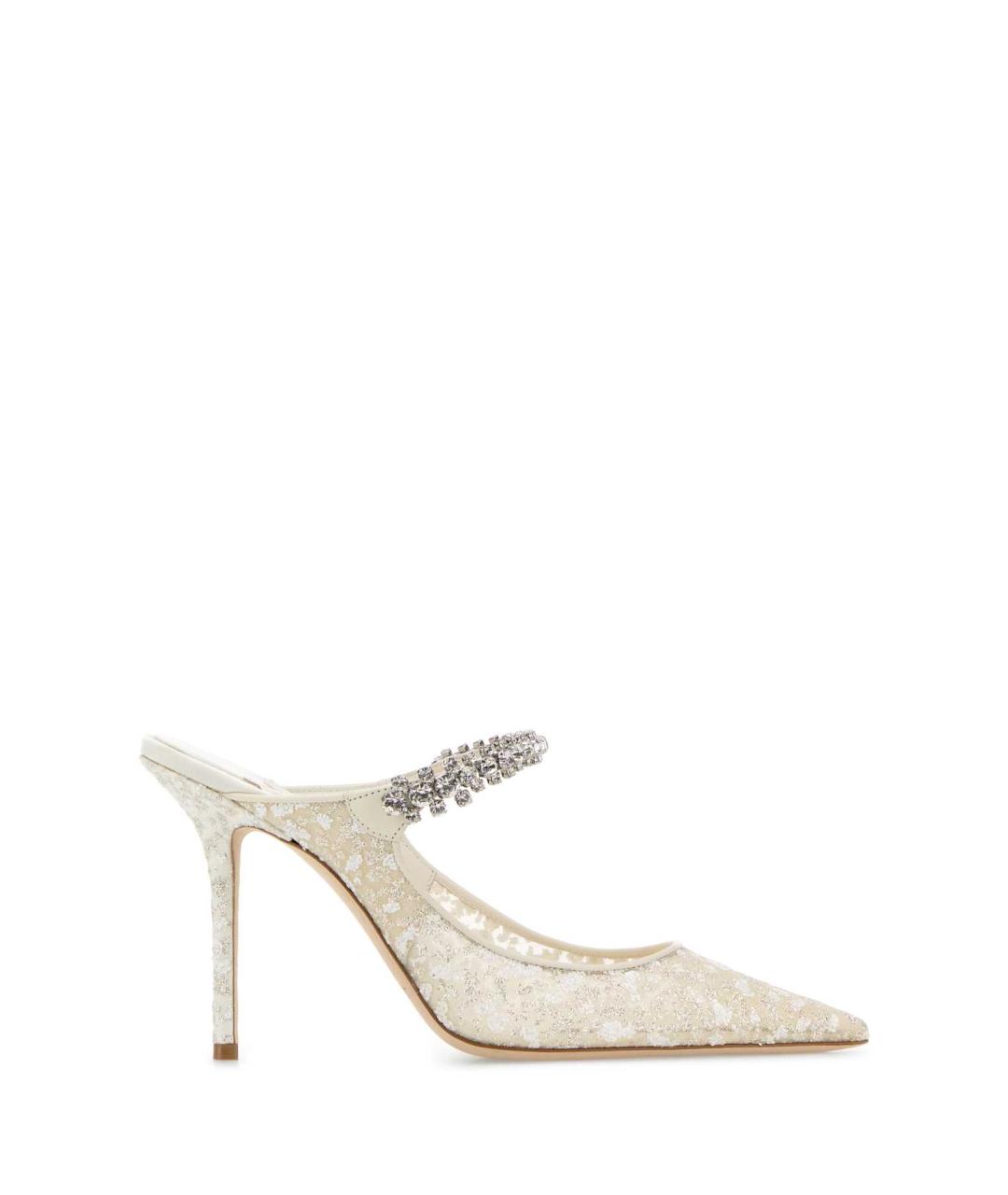 JIMMY CHOO Бежевые текстильные мюли, фото 1