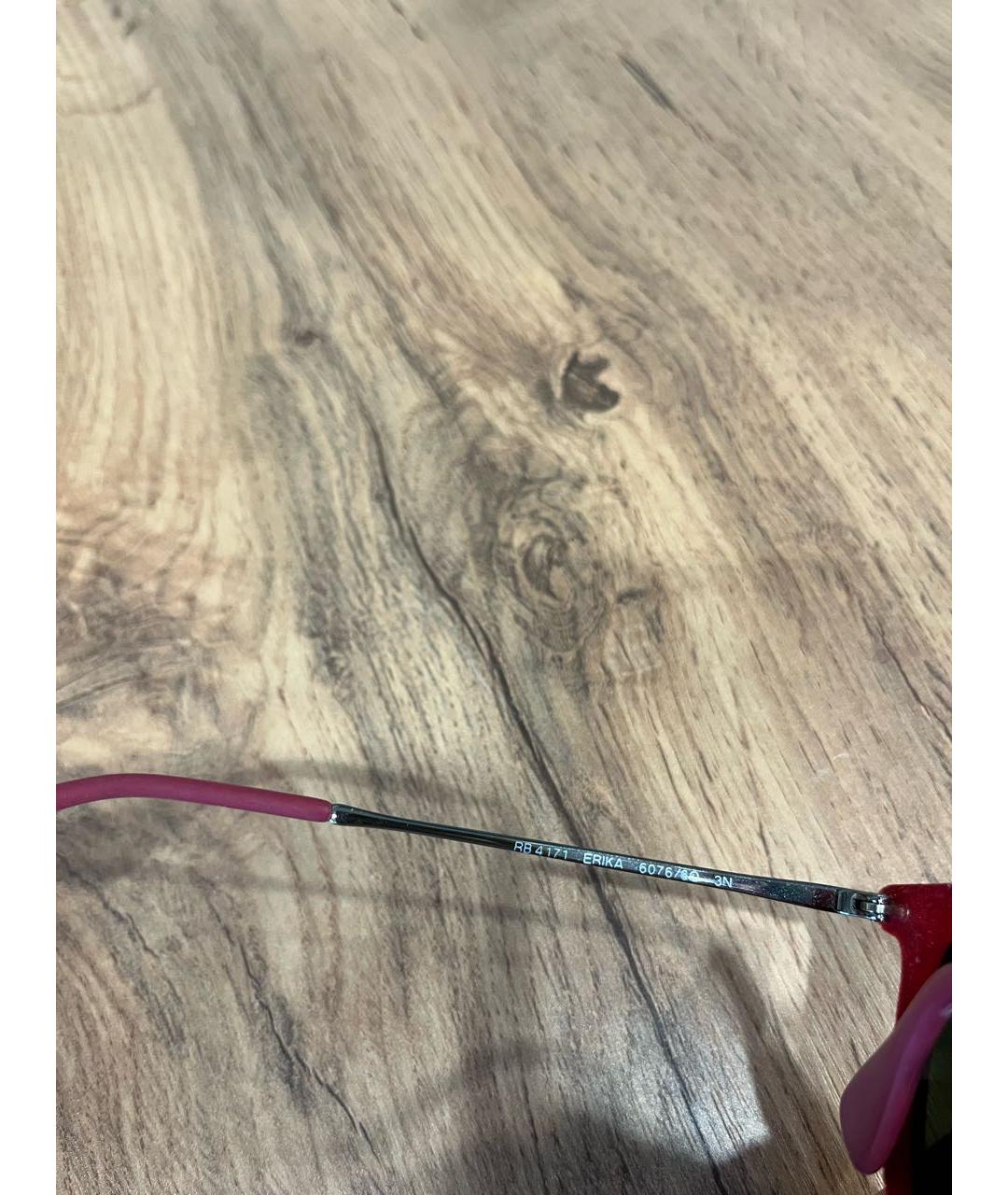 RAY BAN Красные пластиковые солнцезащитные очки, фото 6