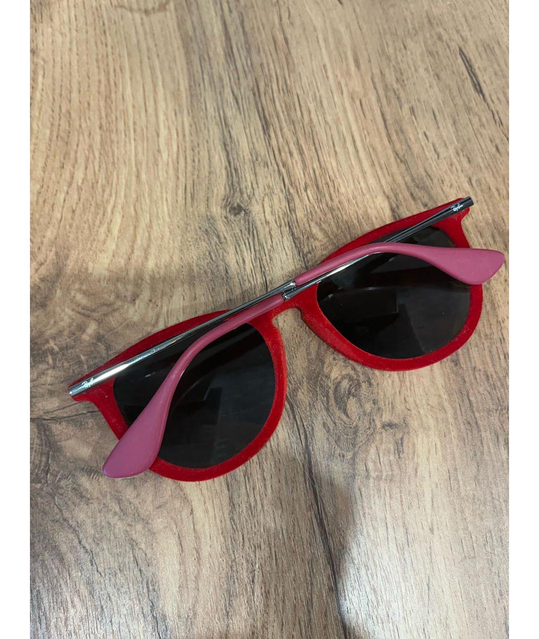 RAY BAN Красные пластиковые солнцезащитные очки, фото 5