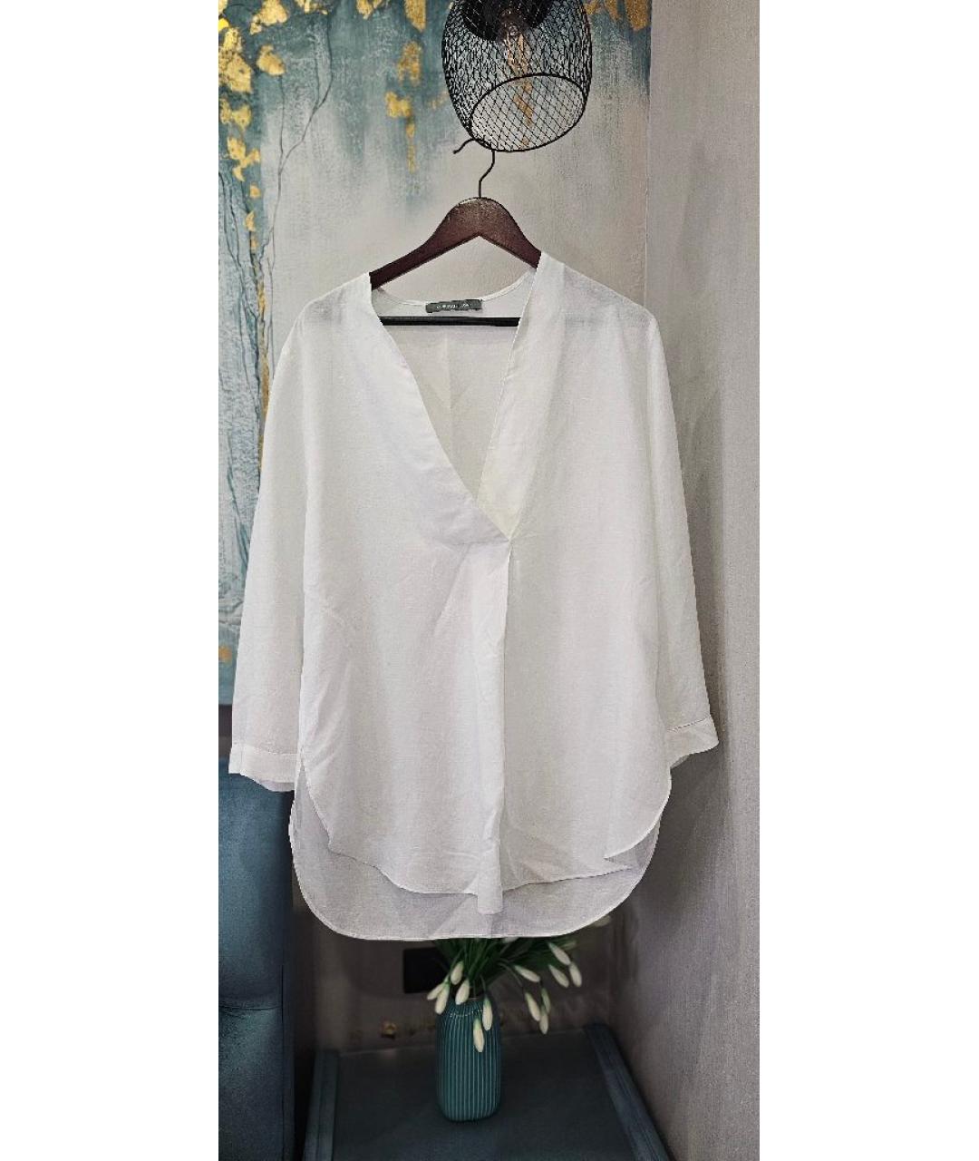 SANDRO Белая вискозная блузы, фото 9