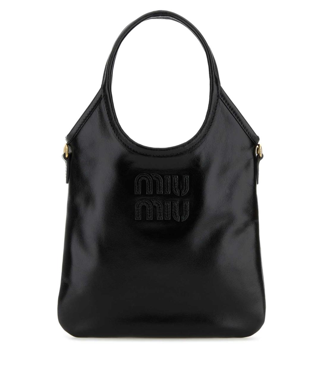 MIU MIU Черная кожаная сумка тоут, фото 1