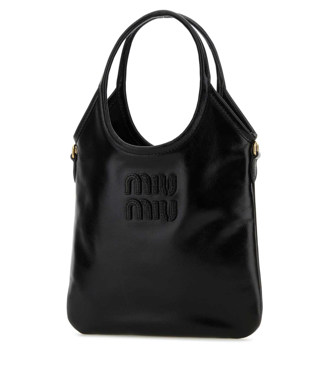 MIU MIU Черная кожаная сумка тоут, фото 2