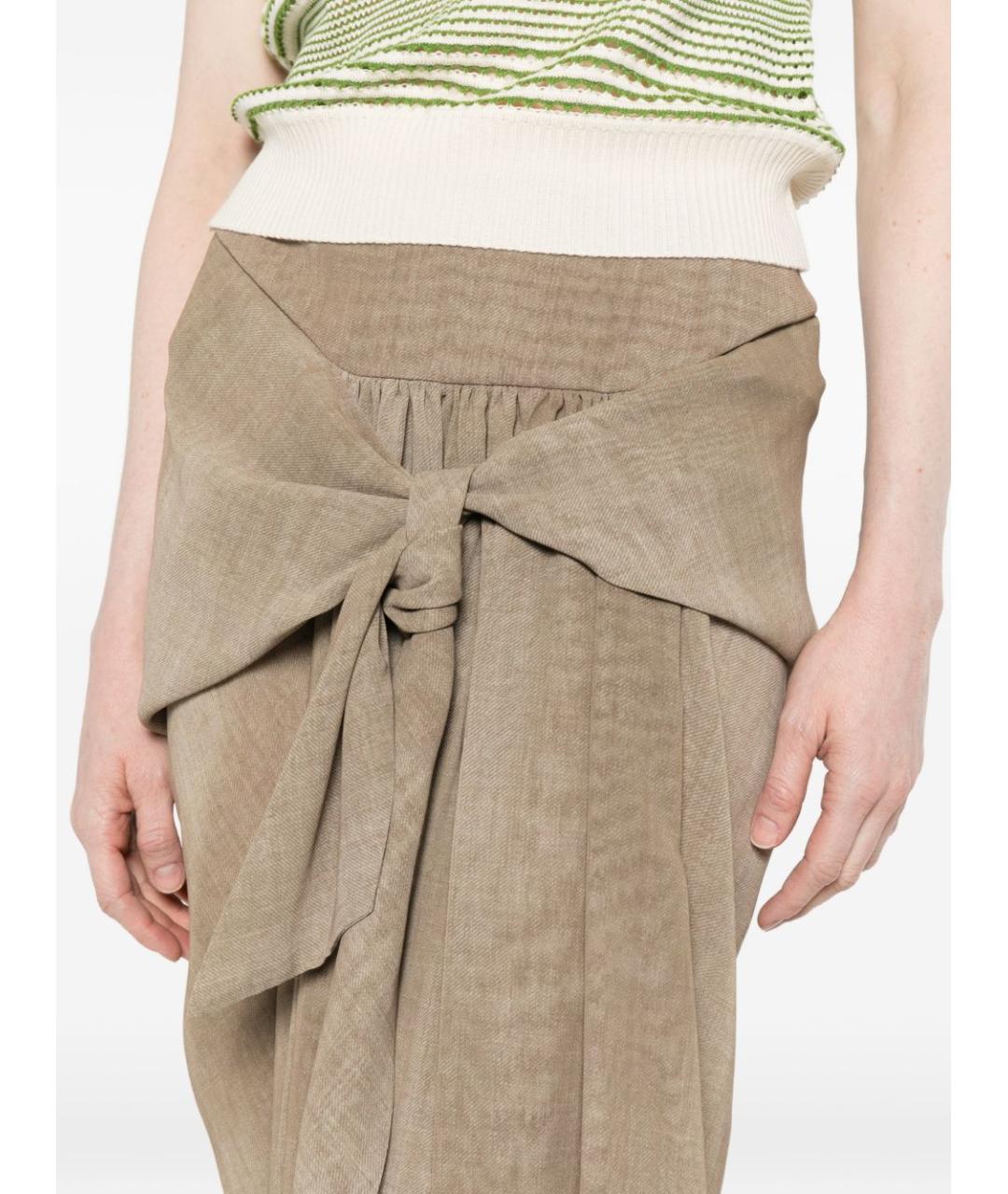 ERMANNO SCERVINO Коричневая полиэстеровая юбка миди, фото 4