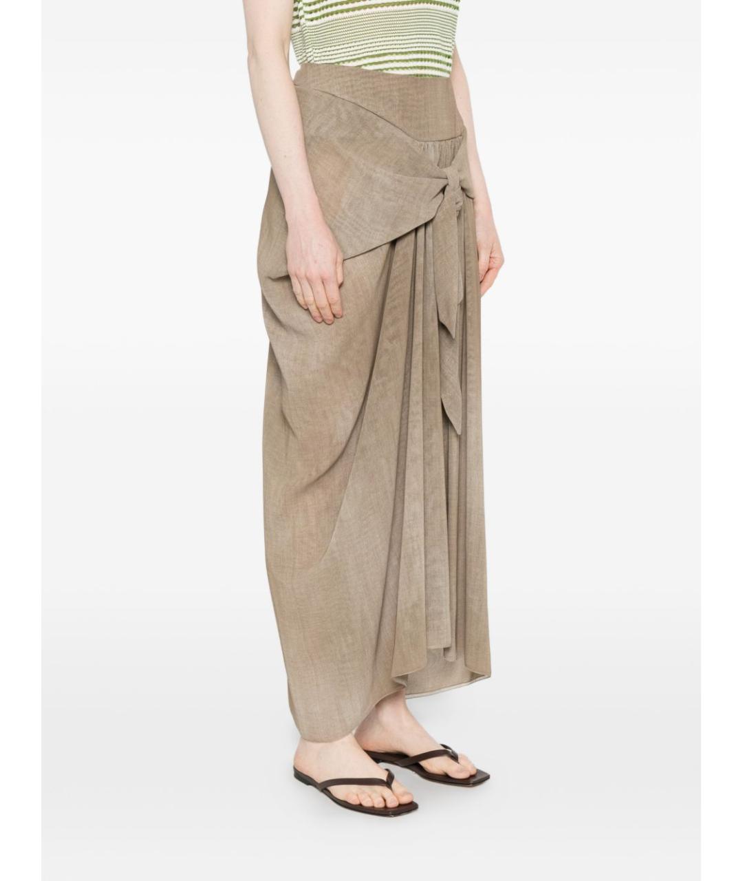 ERMANNO SCERVINO Коричневая полиэстеровая юбка миди, фото 3