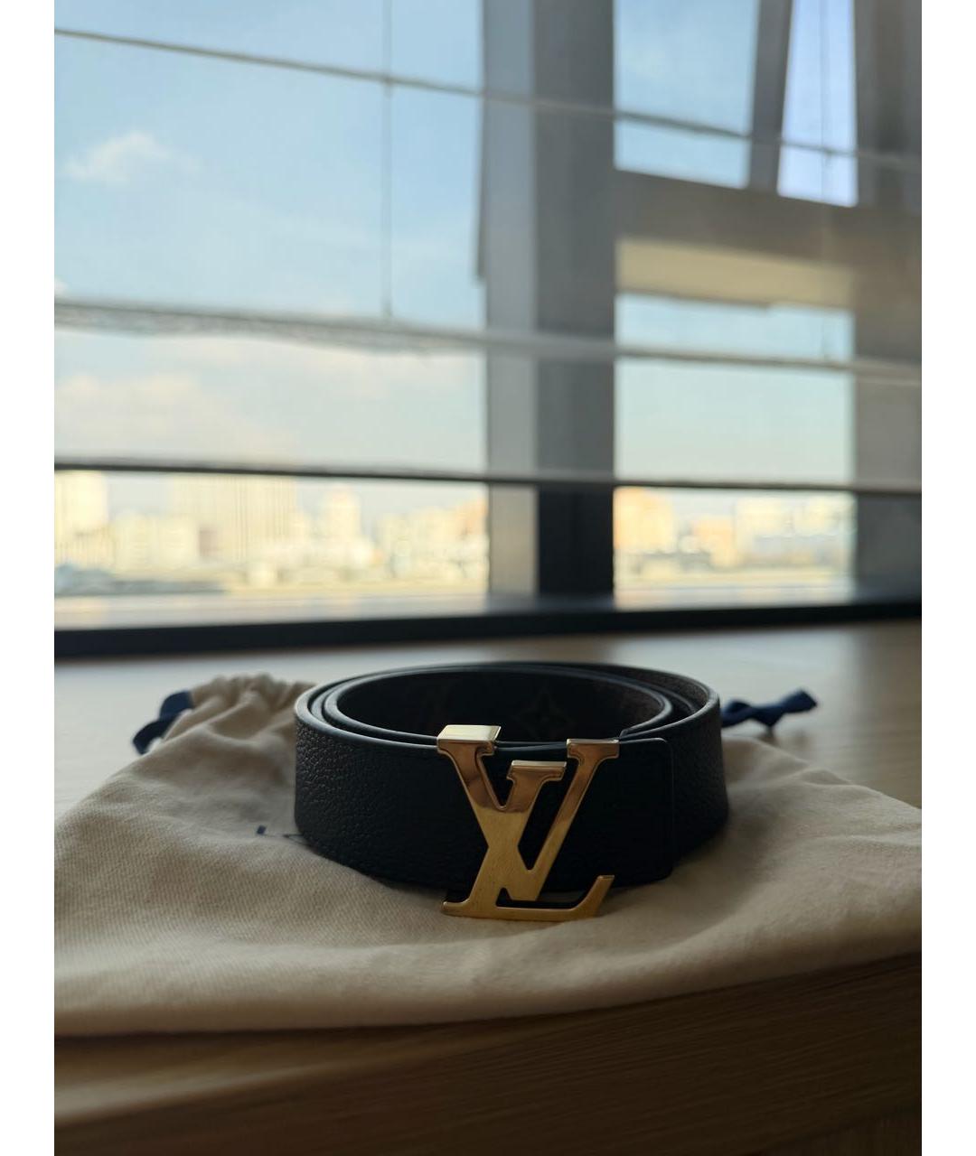 LOUIS VUITTON Коричневый кожаный ремень, фото 5