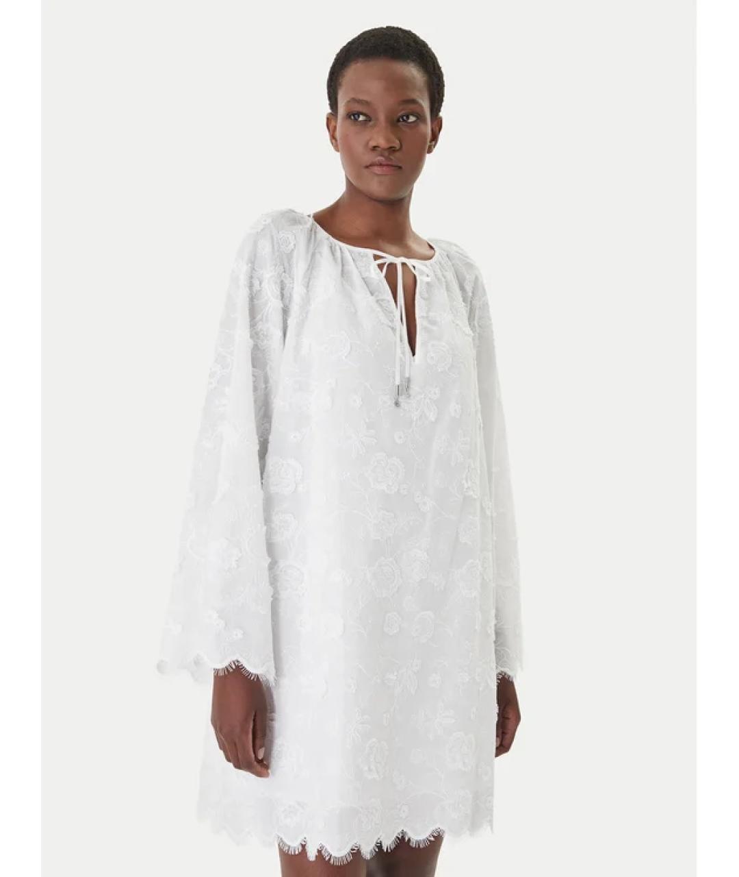 MICHAEL KORS Белое хлопковое повседневное платье, фото 3