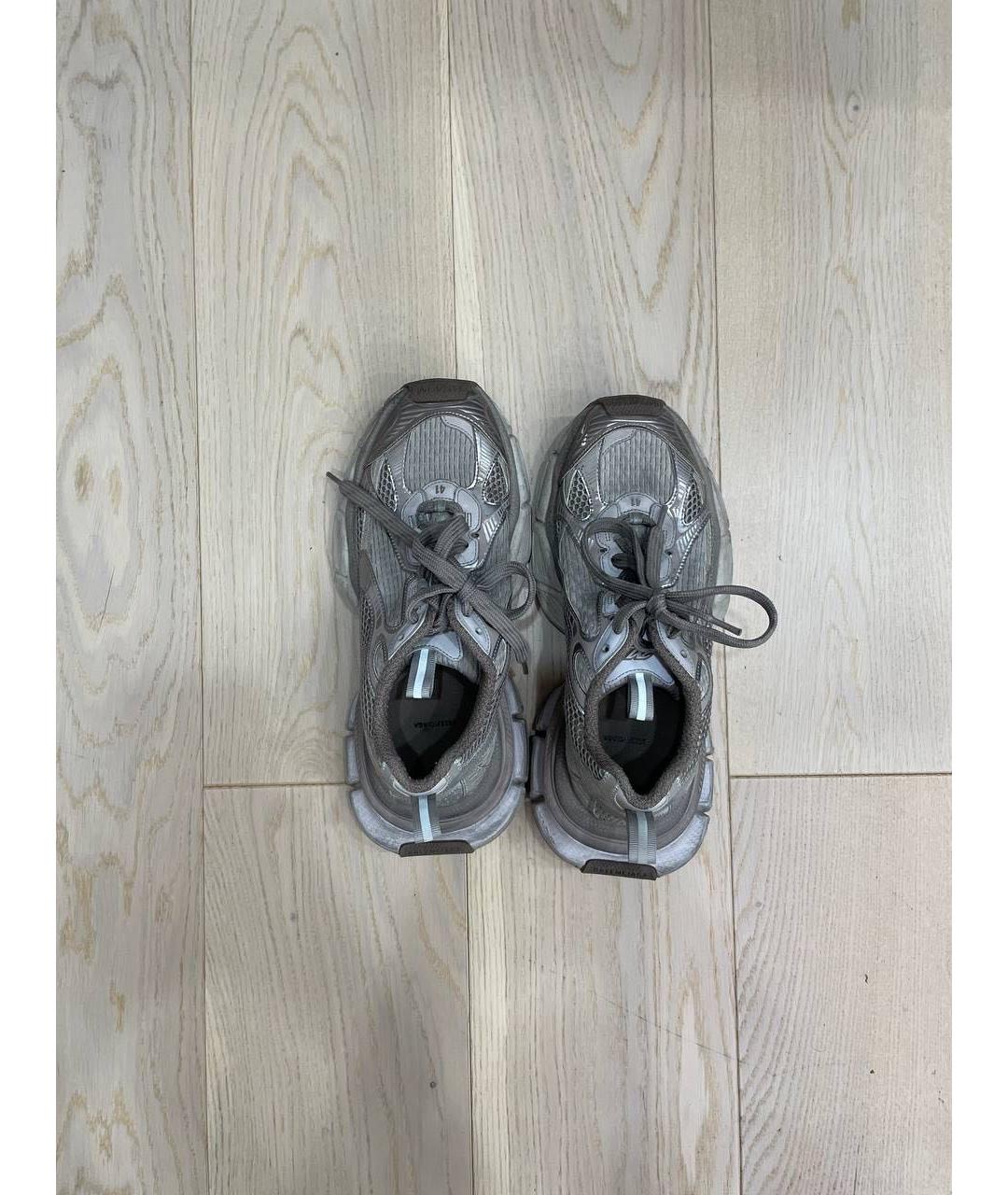 BALENCIAGA Серые резиновые низкие кроссовки / кеды, фото 3