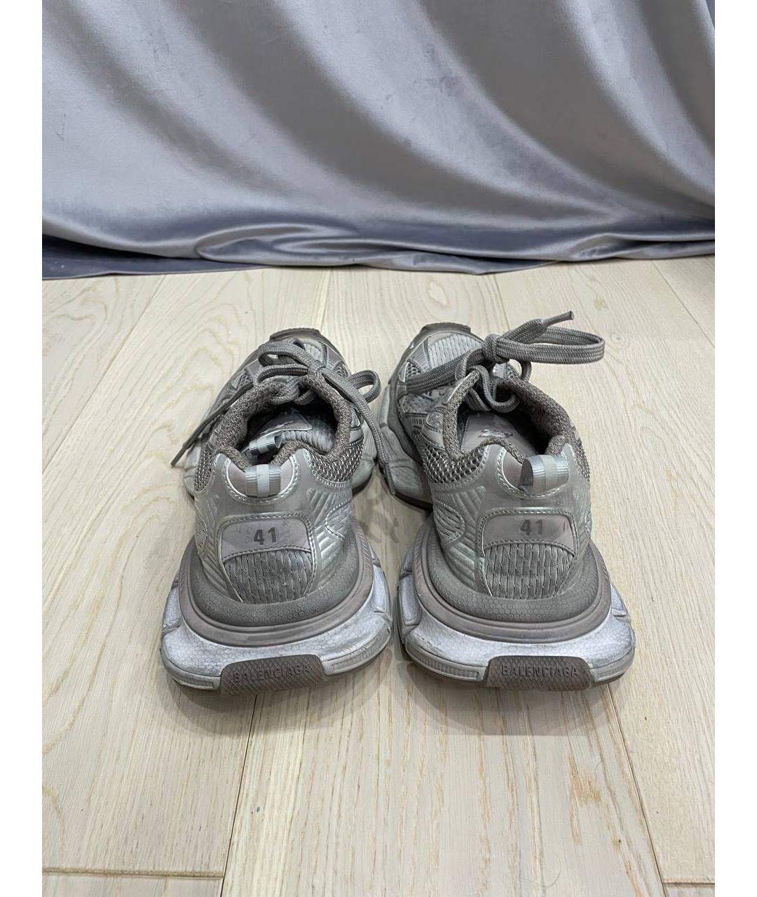 BALENCIAGA Серые резиновые низкие кроссовки / кеды, фото 4