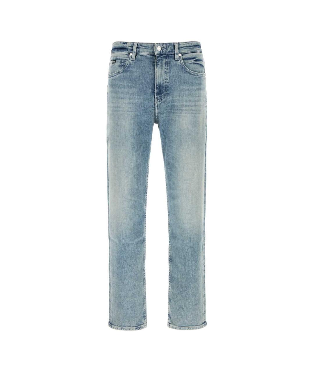 HUGO BOSS Голубые хлопко-эластановые прямые джинсы, фото 3