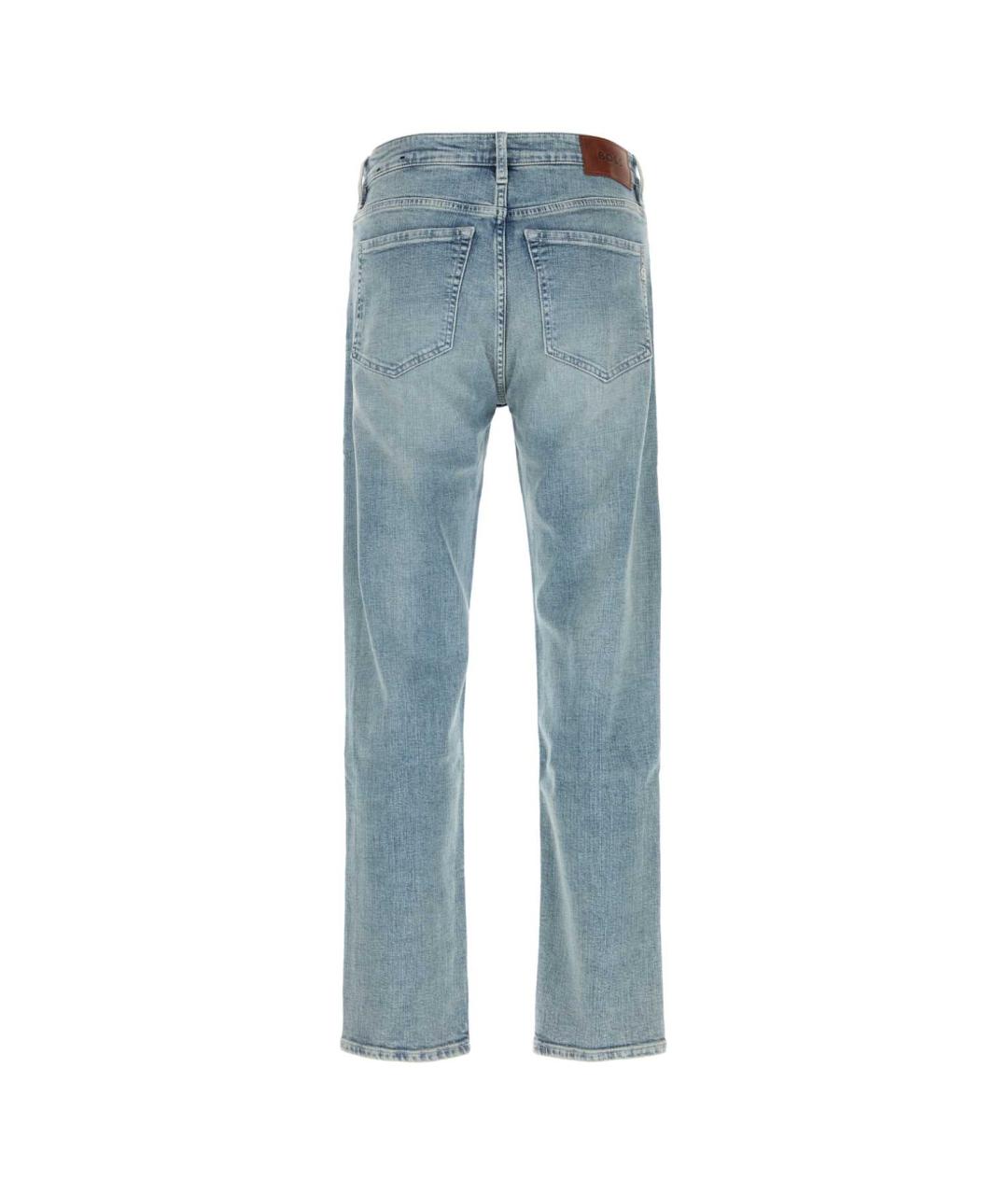 HUGO BOSS Голубые хлопко-эластановые прямые джинсы, фото 2