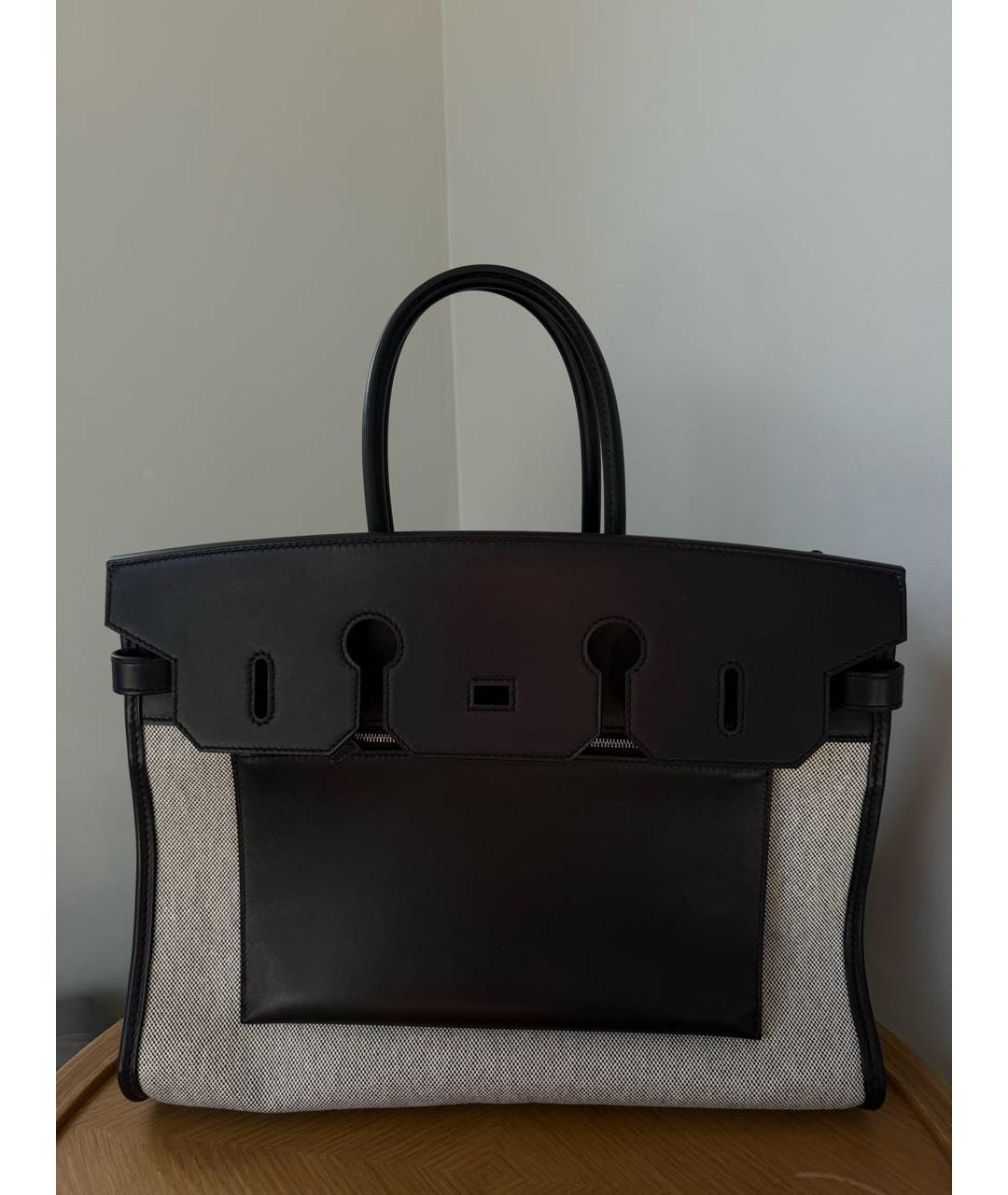 HERMES Черная кожаная сумка с короткими ручками, фото 2